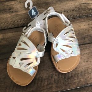 Oshkosh iridescent butterfly sandal size 4
